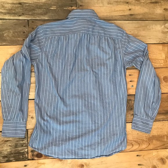 J Crew Blue Pinstriped Long sleeve Dress shirt - Picture 7 of 7